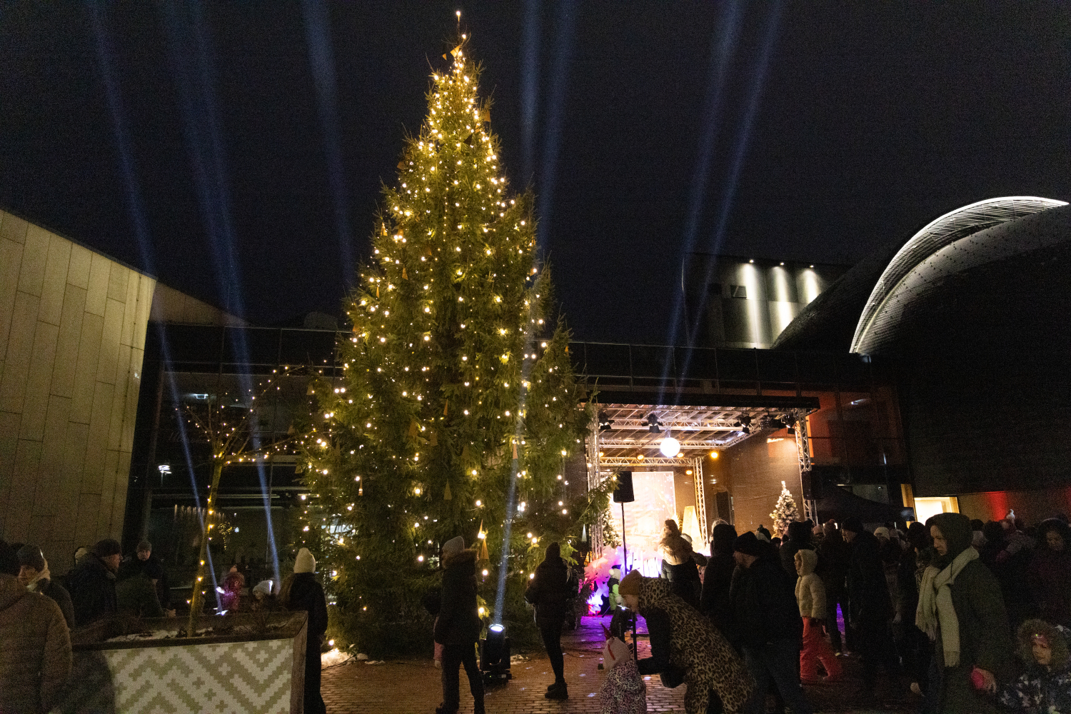 Gaismiņu iedegšana Ulbrokas Lielajā eglē