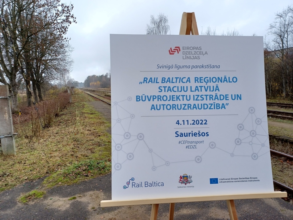 Rail Baltica reģionālo mobilitātes punktu projektēšanas līguma svinīga parakstīšana