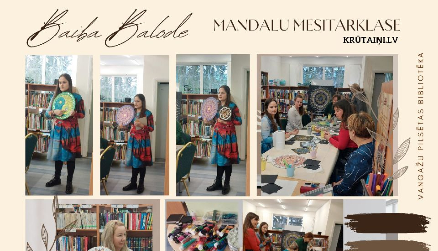 Mandalu meistarklase Vangažu pilsētas bibliotēkā, 07.03.2024.
