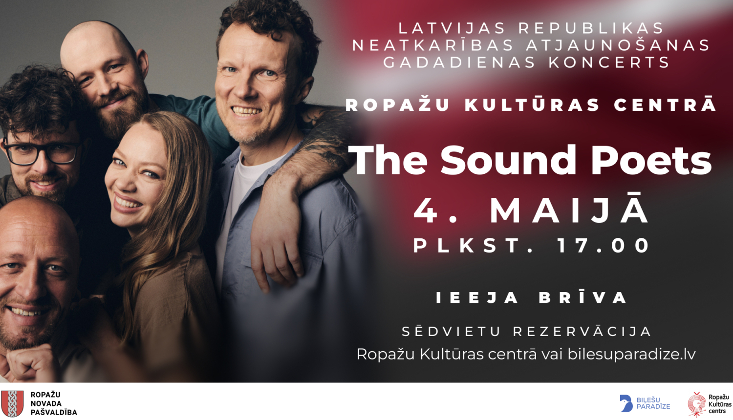 Grupas "The Sound Poets" 4. maij koncerta afiša