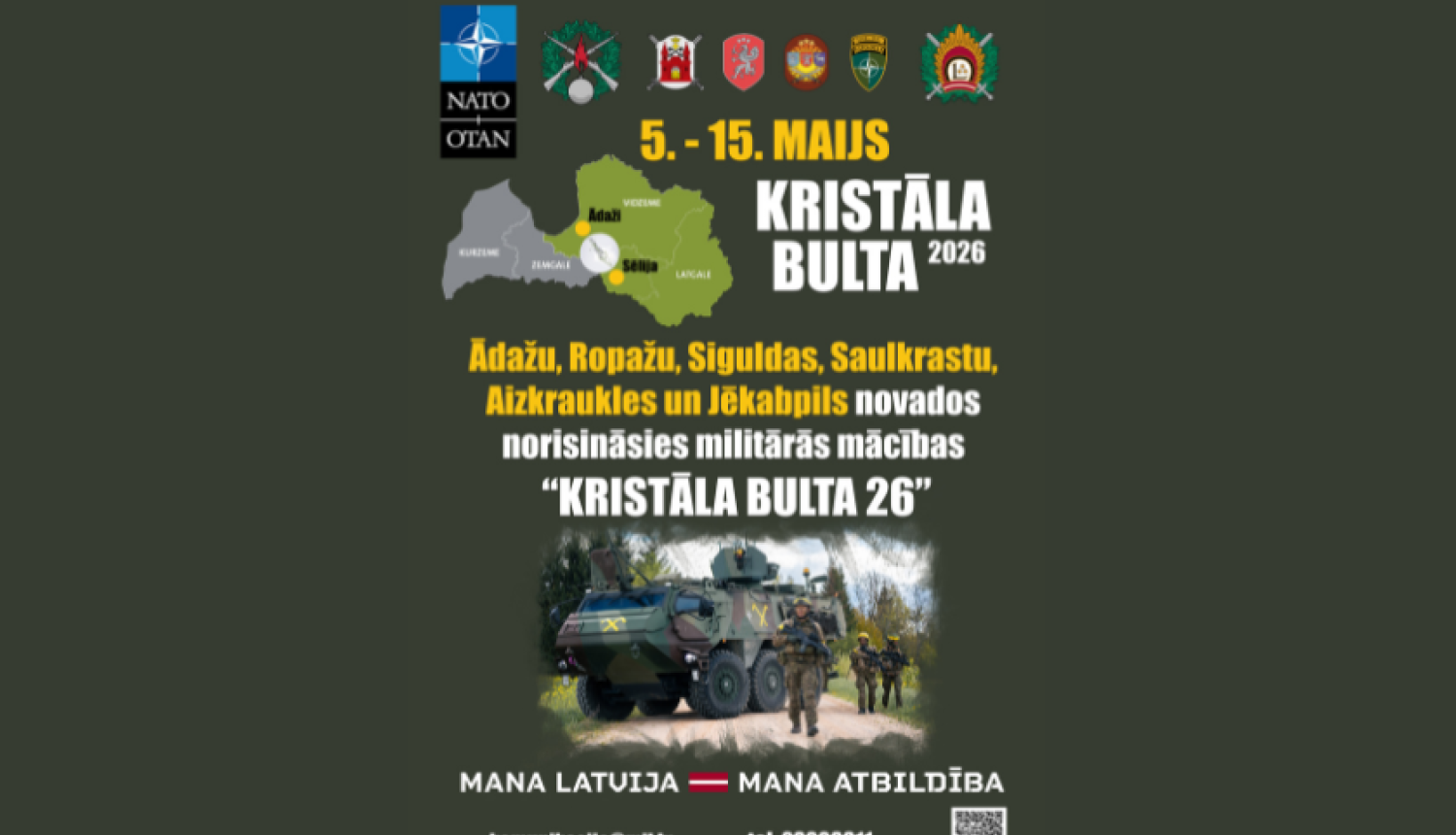 Kristāla bulta 2026, militāro mācību afiša