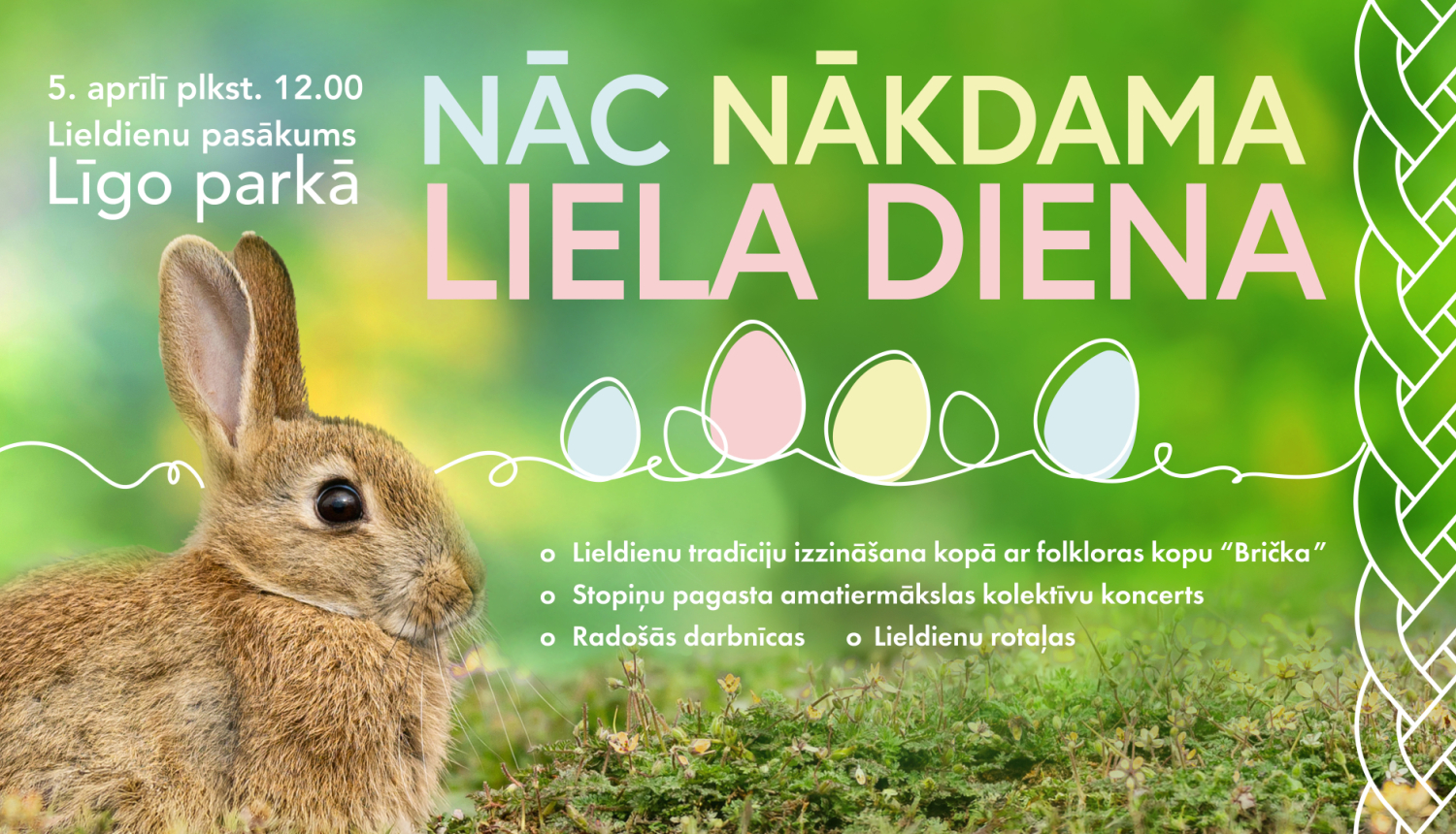 Lieldienu pasākums Līgo parkā, afiša