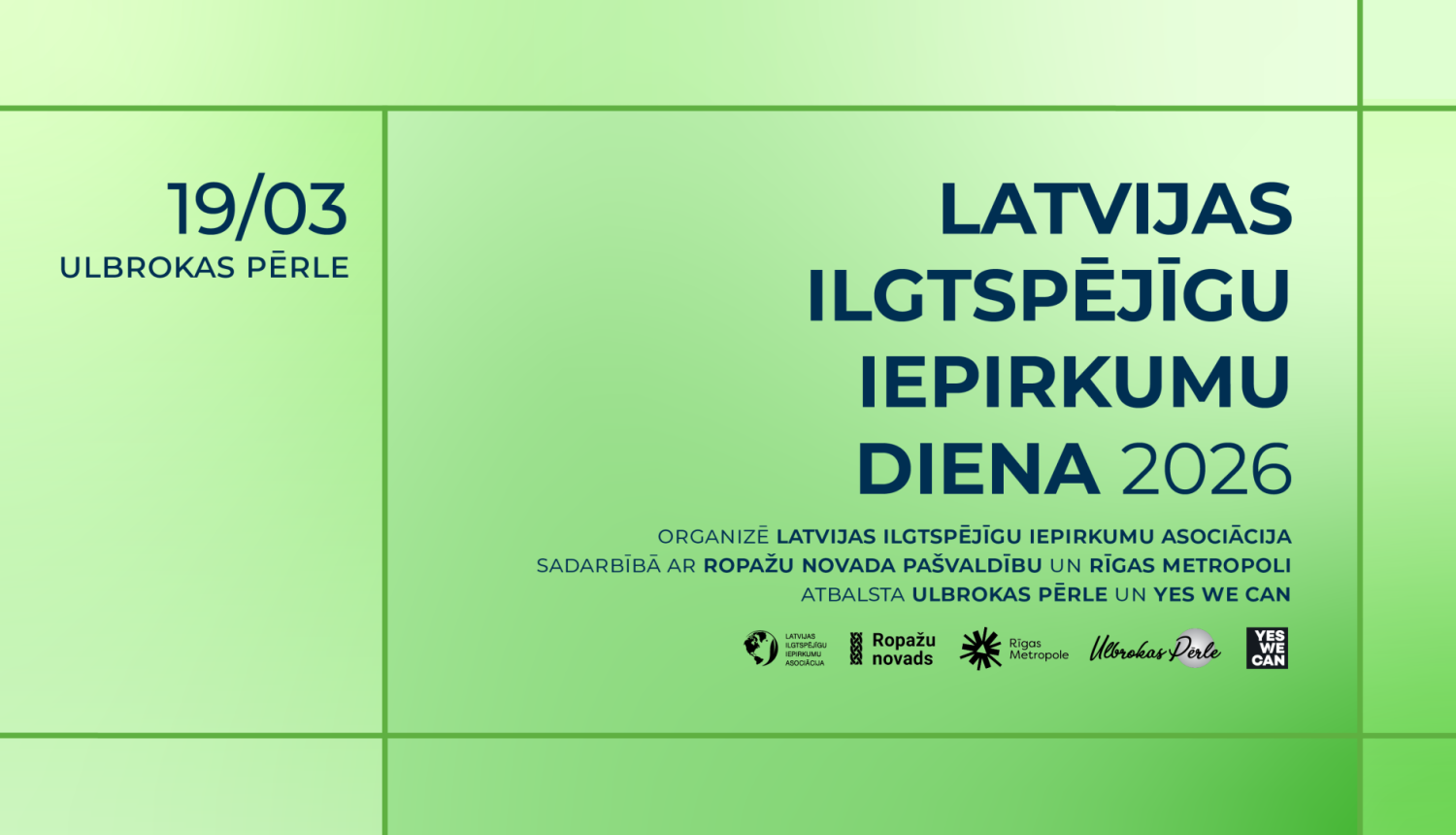 Afiša, Ilgtspējīgu iepirkumu diena 2026 