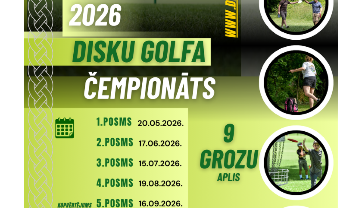 "Ropažu pagasta atklātais disku golfa čempionāts 2026", afiša