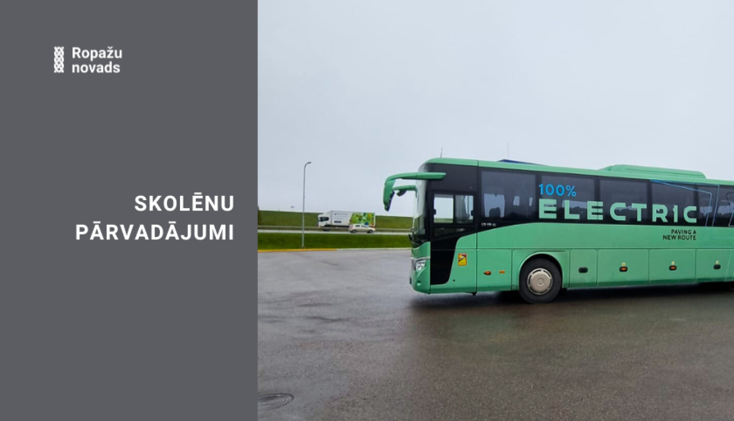 elktro autobuss zaļā krāsā