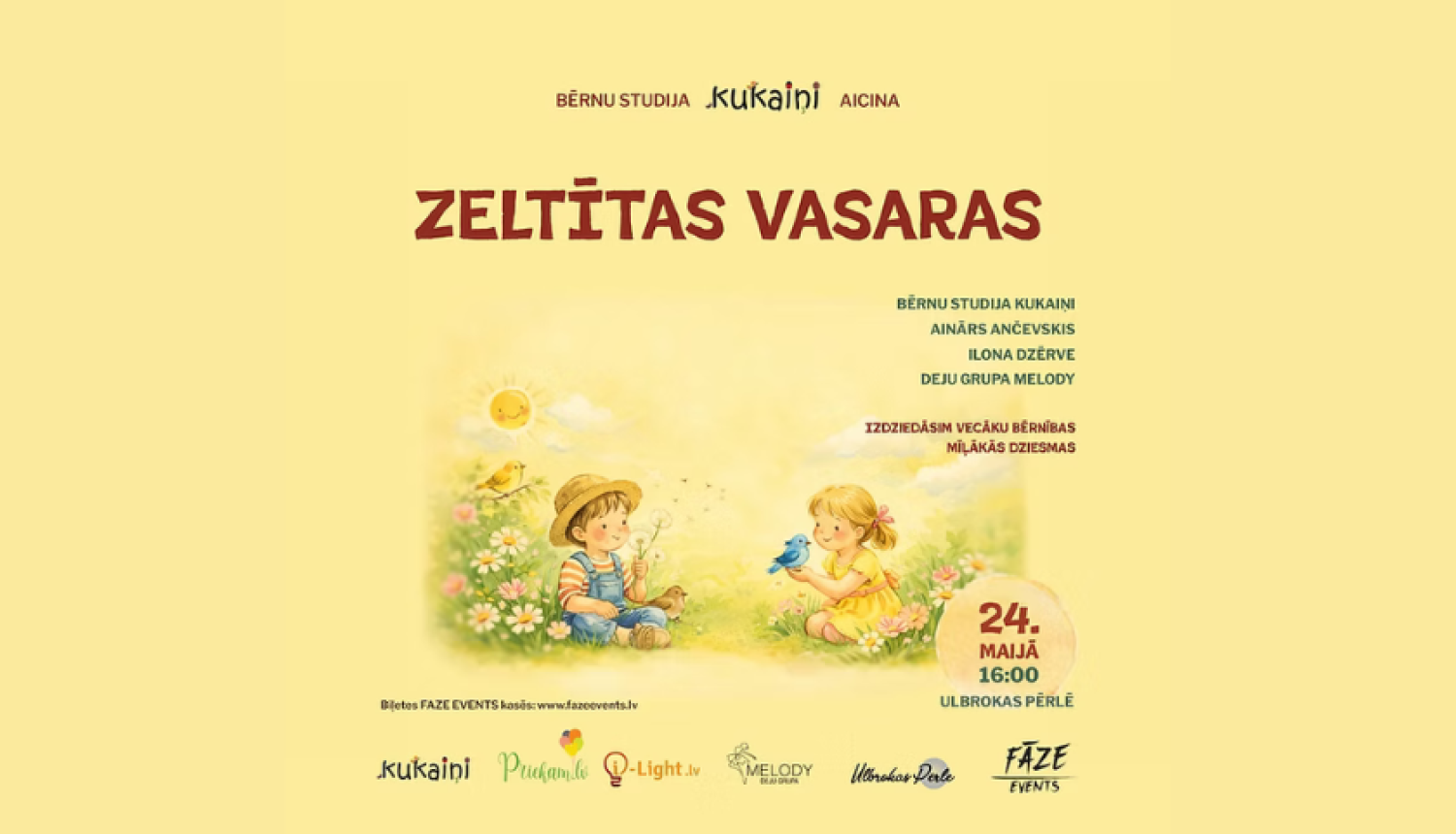 Bērnu studijas "Kukaiņi" koncerts "Zeltītas vasaras", AFIŠA