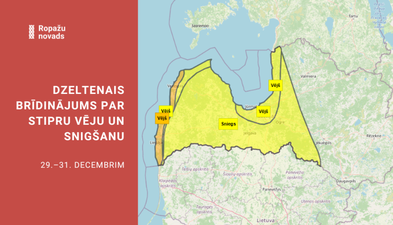 Dzeltenais brīdinājums par vēju