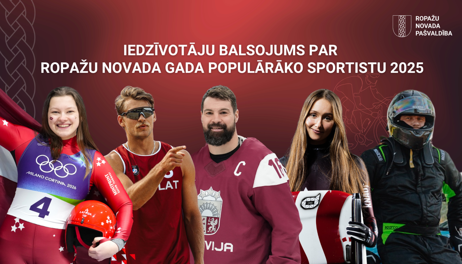Sācies balsojums par Ropažu novada 2025. gada populārāko sportistu/-i