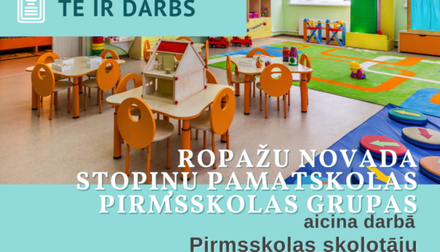 Stopiņu pamatskolas pirmsskolas grupas aicina darbā pirmsskolas skolotāju