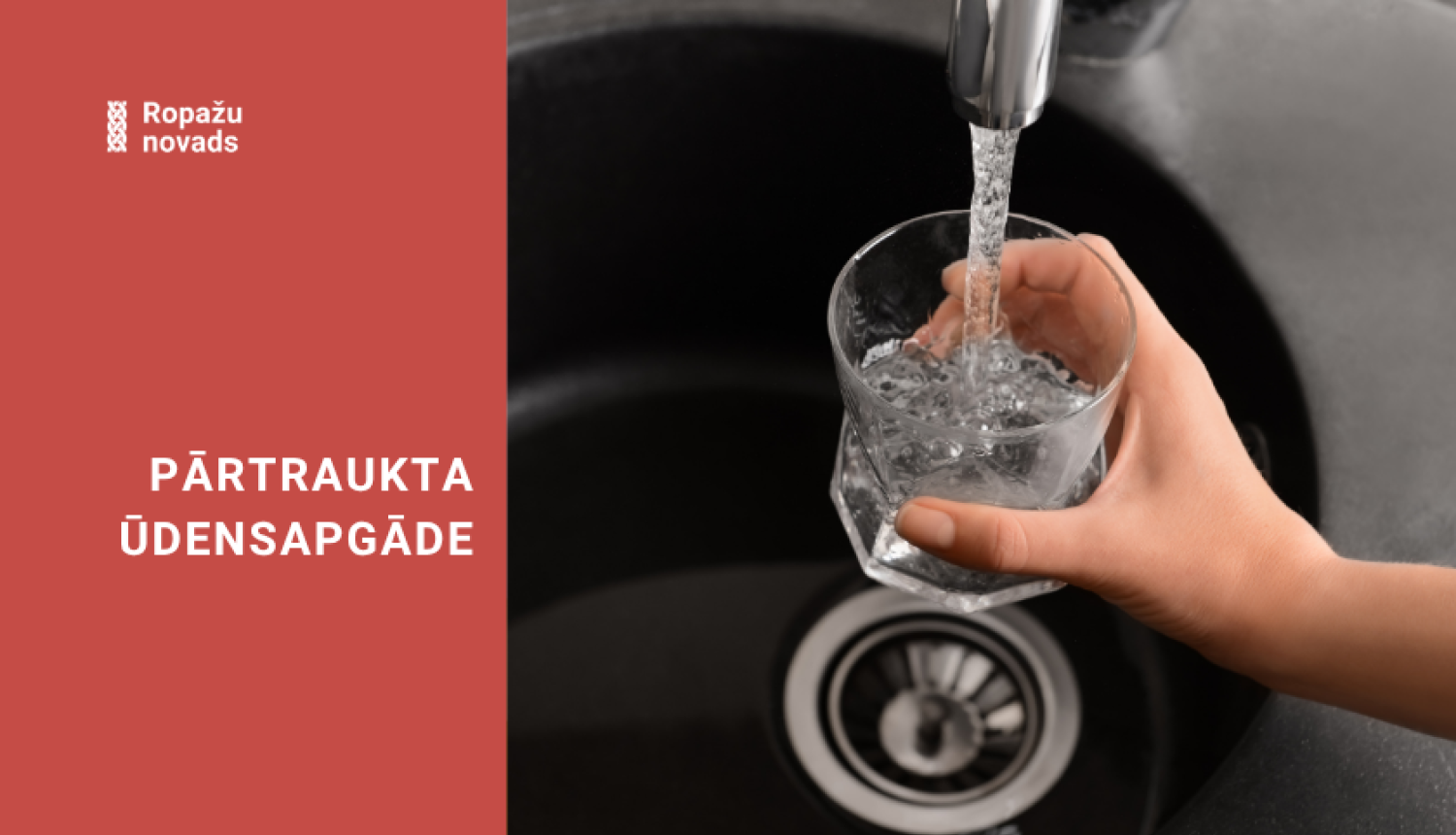 pārtraukta ūdens padeve, bildē izlietne ar tekošu ūdens jaucējkrānu