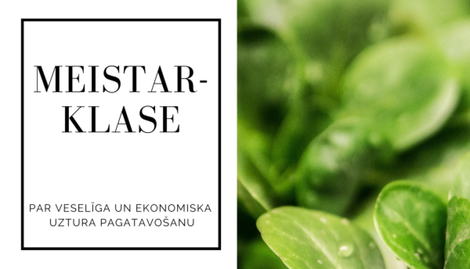 Meistarklase par veselīga un ekonomiska uztura pagatavošanu