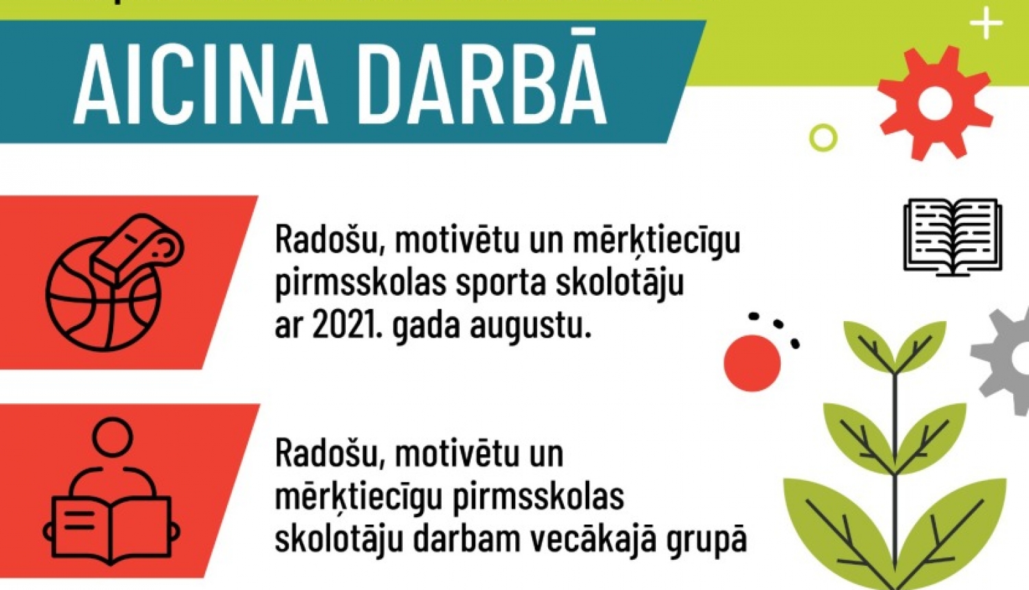 Ropažu vidusskolas pirmsskola aicina darbā pedagogus