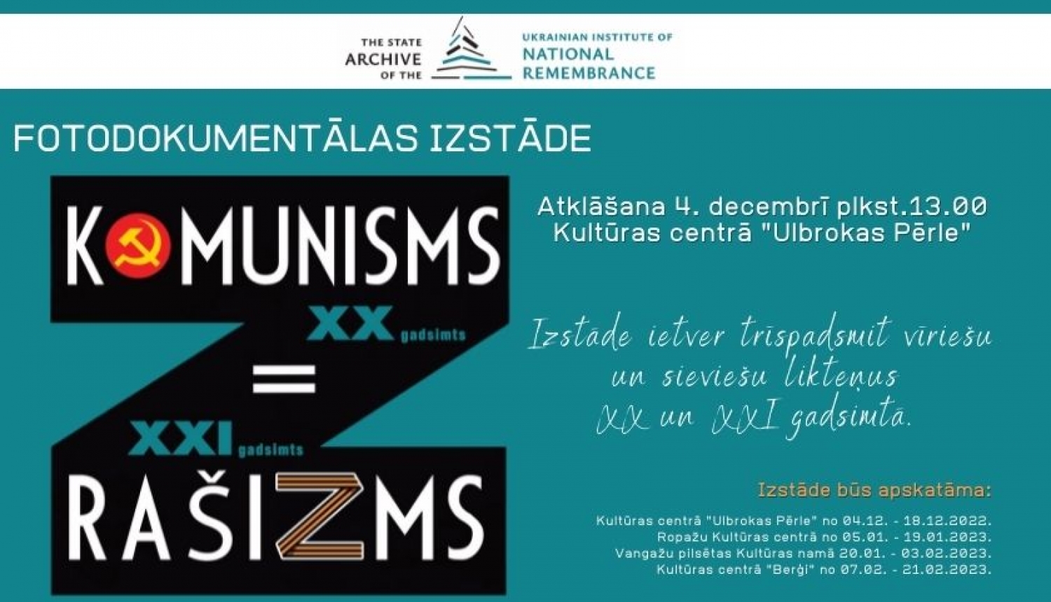 Fotodokumentālas izstādes atklāšana "Komunisms XX gadsimtā Rašisms XXI"