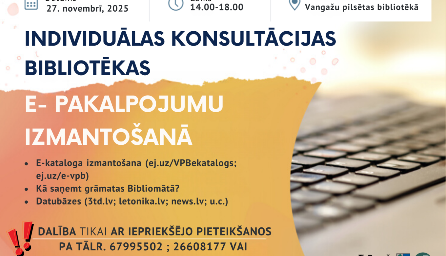 Nāc un apgūsti bibliotēkas e-pakalpojumus!  