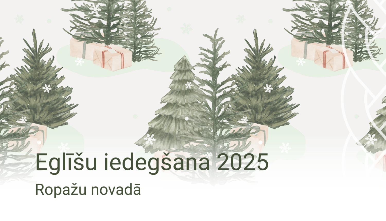 Ziemassvētku eglīšu iemirdzēšanas pasākumi Ropažu  novadā