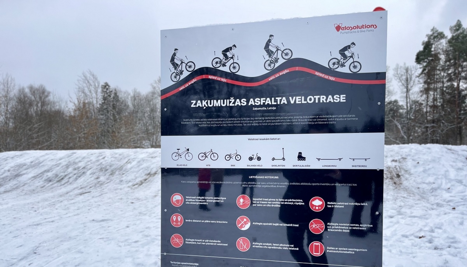 Zaķumuižā atklāta multifunkcionāla velotrase